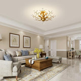 Crystal Chandelier Vintage, 4 Lights, Gold V178-34641
