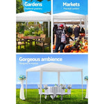 Instahut Gazebo 3x3m Wedding Party Marquee Tent Outdoor Event Camping Canopy Shade White GAZEBO-WED-T-FG-3X3-WH