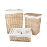 6 Piece Wicker Storage Baskets With Liner Set V915-MB0056