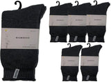 6 Pairs PREMIUM BAMBOO SOCKS Mens Heavy Duty Thick Work Socks BULK Cushion - Charcoal Grey V563-6BBSOX-CHRCLGRY-SIZE11-14