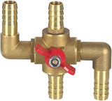 All Solid Brass Body Automobile Integrated 4-Way Heating Water Manual Control Valve 5/8 OD V1258-DP02-C-473