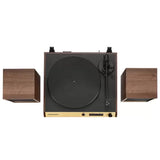 Vinyl Record Shelf Turntable with Speakers, Walnut Finish V178-69015