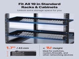 1U Server Rack, 4 PCS, 22.68 kg Max Load-Bearing Vented Cantilever, Wall Mount or Rack Mount V952-FWQJJGB4J1U1MWT05001V0