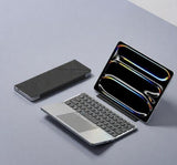 Foldable Bluetooth Keyboard with Touchpad and Stand for iPad/iPhone/MacBook,3-Device Ultra Slim PU V1107-888-86290-WHT