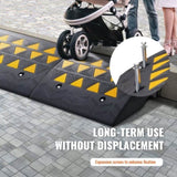 Rubber Curb Ramp 2 Pack, 15.2 cm Rise Height Heavy-Duty 15 tons Load Capacity Threshold Ramps, V952-SJDLYPDGB2197XHMWV0