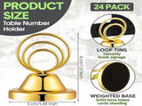 24 Pcs Gold Table Number Holders Wire Picture Holder Small Size Table Card Holders Tabletop Metal V1370-AZ4-01071