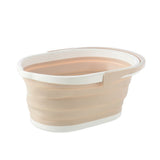 Foldable Mop Bucket Plastic Household Water Container for Floor Mopping Beige V1369-AZ3-W-14590