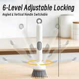 Adjustable Cleaning Brush with Liquid Dispenser, 6-Level Adjustable Handle & Refillable PET Scrub V1366-AZ2-W-11387
