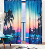 Sea View 3D Printing Blockout Curtains 260x213cm PINCH PLEAT Fabric Seascape V702-CNA2-213 HJ5