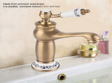 Floral Pattern Single Handle Mixer Tap Cold/Hot Water Faucet for Bathroom Basin Sink V1294-YM0727-JY07252-02