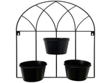 Black Arched 3 Pot Wall Planter 40x52cm V637-68117PLN