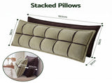 Giselle Bedding Headboard Pillow with Double-Layer Storage Wedge Reading Backrest with Adjustable HBP-GRBTN-CHEN-BRGR-Q