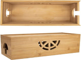 Cable Management Box,Cord Organizer Box,Bamboo Box for fit Desk Computer USB Behind TV Home Hall V1259-DP01-A-5727