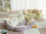 Cactus Cat Beds for Indoor Cute Cactus Fluffy Puppy Bed Squishmall Pet Bed with Removable & Washable V1107-135-87332-PUR-45CM