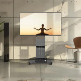 Heavy-Duty Rolling TV Cart Stand with Wheels for 32"65" TVs Height Adjustable Mobile Floor Mount V767-U-817-BK