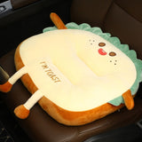 SOGA 2X Cute Face Toast Bread Cushion Stuffed Car Seat Plush Cartoon Back Support Pillow Home Decor SCUSHION042X2