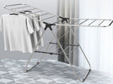 Stainless Steel Floor-Standing Folding Wing-Shaped Drying Rack-Silver V1161-109770