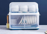 Dish Bowl Drying Rack Dustproof Sturdy Durable Multifunctional Dishes Drying Organizer Rack with Lid V1294-YM0901-3118230435011