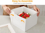15pcs Cake Boxes, 10x10x8 Inches Tall Cake Box with Window, White Bakery Boxes, Large Baking Boxes, V1258-DP02-WO-1037