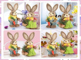 2pcs Easter Bunny Ornament Cute Rustic Rabbit Figurines Foam Decorative Bunny Home Decor 35cm V1294-YM0626-221228TW11