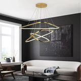 BAMDECOR AD2583 Modern Triangular LED Chandelier V255-BAM-AD2583-3R-GOLD