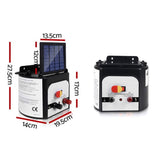 Giantz Fence Energiser 8KM Solar Powered 0.3J Electric Fencing Charger SFC-SO30-8KM-N