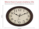 Silent Non-Ticking Retro Quartz Wall Clock Battery Operated for Living Room Kitchen Home Office, 12 V1237-ZY00B018PIS8QQ