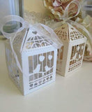 100 Piece Pack - White Dove Bird Heart Wedding Bomboniere Favor Lolly Gift Card Box V382-WHDOVEBOX100