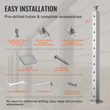 VEVOR Cable Railing Post, 36" x 2" x 2" Steel Horizontal Hole Deck Railing Post, 10 Pre-Drilled V952-1JZLGZ91455YMDM3LV0