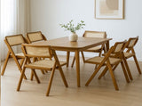 Levede 6X Foldable Rattan Dining Chairs CH1080-2-WAX3