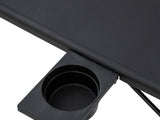 Foldable Table Adjustable Tray Laptop Desk with Removable Cup Holder-Black V264-PST-301S-BLK