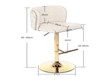 2x Faux Leather Golden Base Swivel Bar Stools- Beige V226-SW1928BG