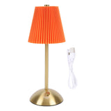 Small Pleated Table Lamp Iron Fabric Soft Lighting Bedside Nightstand Desk Lamp for Bedroom Living V1294-YM0901-3119250067812