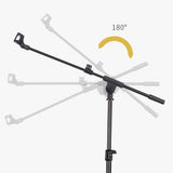 Universal Metal Mic Stand with Adjustable Height and Mic Clips V1263-JX-6989