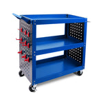 Blue 3-Tier Tool Cart Storage Trolley Toolbox Workshop Garage Organiser 150kg Blue V465-95239