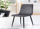 Artiss Dining Chairs Set of 4 Velvet Horizontal Slope Grey MO-DIN-03-VEL-GYX4
