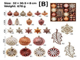 62-Piece Hand-Painted Christmas Ball Ornament Set with Assorted Shapes and Textures for Holiday Tree V1341-ZY-2DTQTSTP-A