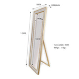 Gold Beaded Framed Mirror - Free Standing 50cm x 170cm V292-MIRR-BDD013