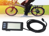 Electric Bike LCD Display, Multi Function Bicycle Speedometer Odometer Waterproof Bike Display Meter V1192-AZ-W-11494