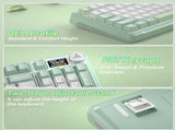 Solakaka A99PRO 3Mode RGB Mechanical Keyboard, HotSwappable Sagittarius Switch,WhiteGreen V1300-A99PRO-WHITE-GREEN