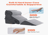 Wedge Pillow for Sleeping, 4 Pcs Adjustable Orthopedic Bed Wedge Set, Support Leg Neck Shoulder, V952-XXZKDJXXZ4JTW53OP001V0