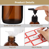 15PCS Glass Pump Bottles, 4oz Refillable Amber Travel Bottles Set with Press Pumps, Refillable Glass V1369-AZ3-W-08794