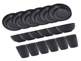 Wheat Straw Tableware Set Plate Dishes Water Cup Bowl Black V1294-YM0901-3118240128411