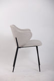 Set of 4 Dining Chairs Fabric with Metal Legs in Ivory Beige V563-68409_2X