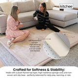 Kitchee Foam Floor Mat 150x200cm - Padded Thick Deep Soft Tatami Style Rug Cream V238-SUPDZ-41169834967120