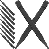 Garden Yard Cloth Stakes Black Plastic for Outdoor Use 10Pcs V1369-AZ3-W-18214