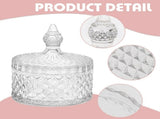 2 pieces Clear Glass Candy Storage Jar, Lidded Crystal Candy Dish, Elegant Food Container for Home V1370-AZ4-16675