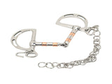 Horse Bit Stainless Steel Copper D Ring Snaffle Bit with Chain for 125mm Horse Mouth V1294-YM0717-3111220220411