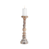 Tall Hand-Carved Embellished Pillar Candle Holder 11x40cm V637-33733CDL