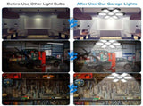 2 pc Garage Lights,Deformable Garage Ceiling Light with Multi-Position Panels, Shop Light for V1369-AZ3-W-05854